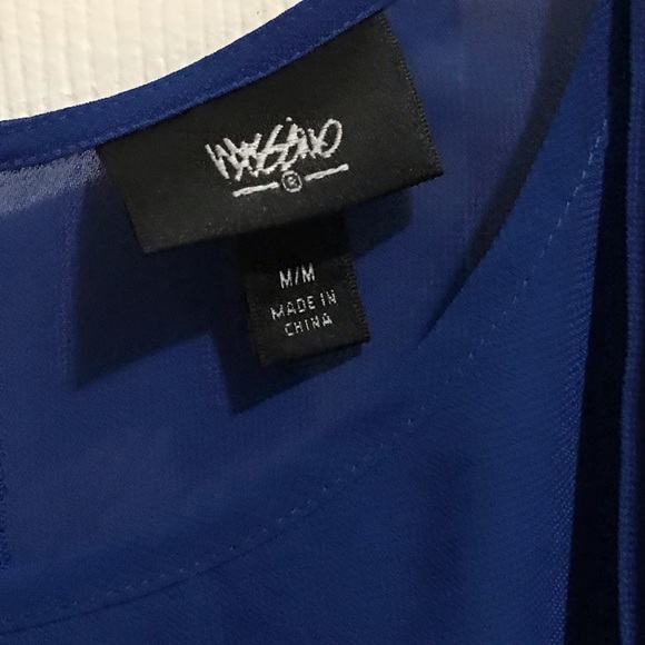 Mossimo Blue Draped Blouse Gold Zipper In Back Size M/M 100% polyester - Picture 7 of 9